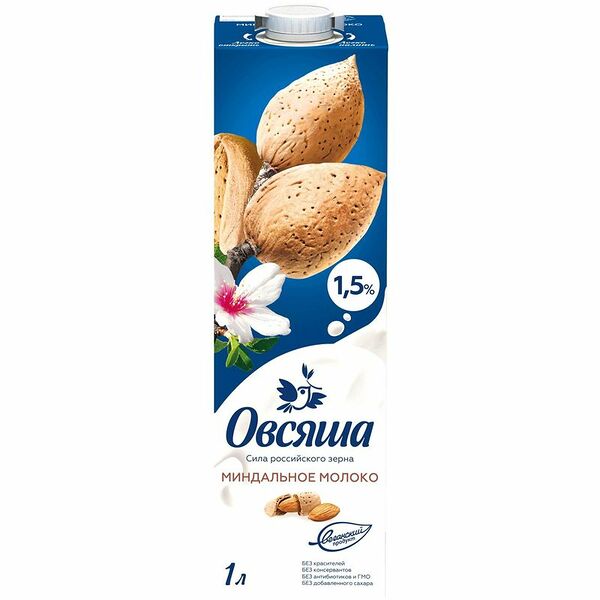 Напиток Овсяша Миндальный на овсяной основе обогащенный детский, 1л