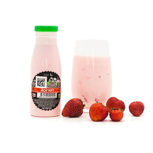 Йогурт с клубникой м. д. ж. 1% 0,25л