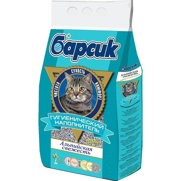 Наполнитель для кошачьего туалета БАРСИК Альпийская свежесть гранулы 4,54л (упаковка - 3 шт)