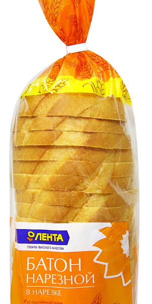 Батон ЛЕНТА Нарезной, высший сорт, в нарезке