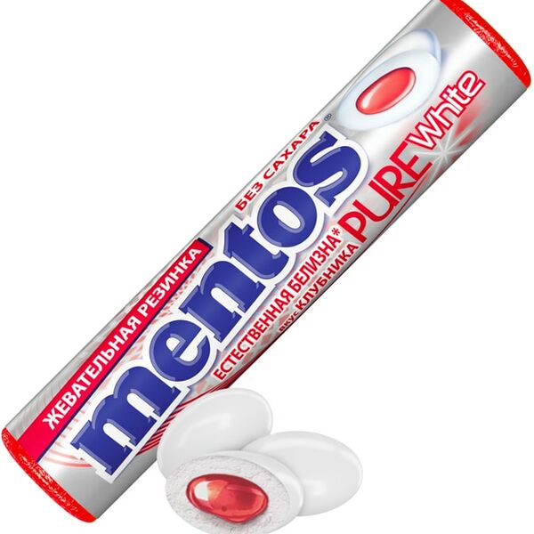 Жевательная резинка Mentos Pure White Клубника 15.5г