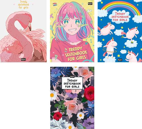 Скетчбук для девочек ПРОФ-ПРЕСС MyArt в ассортименте