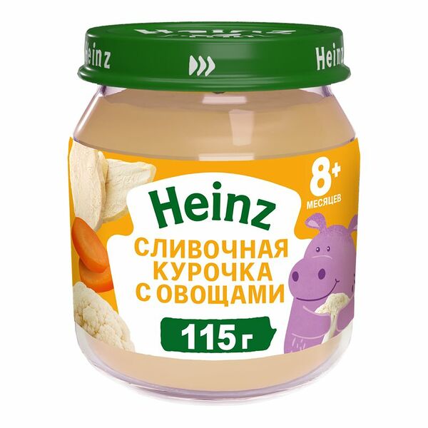 Пюре детское мясное Heinz Сливочное курица с овощами с 8 месяцев