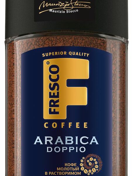 Кофе Fresco Doppio растворимый с добавлением молотого, 100г