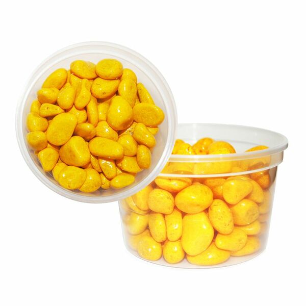 Галька MS.OCTOPUS цветная крупная желтая 15ммх25мм