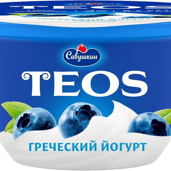 Йогурт ГРЕЧЕСКИЙ жир. 2% Черника вес 140г САВУШКИН