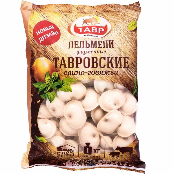 Пельмени Тавр тавровские фирменные, свино-говяжьи