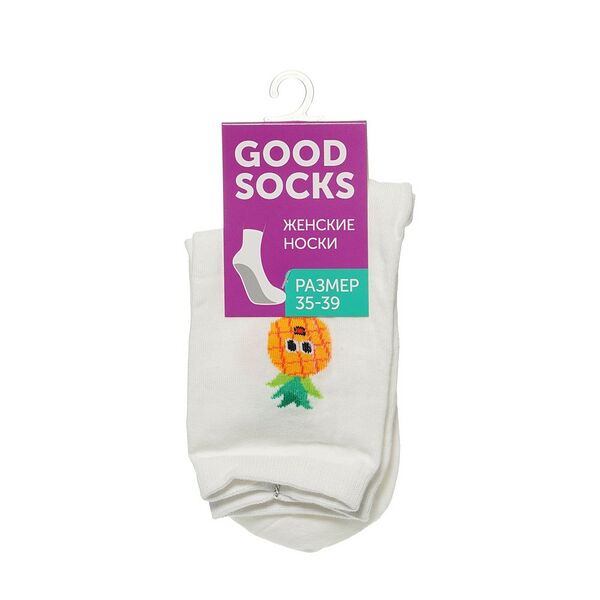 Женские носки Good Socks Ананас, белые, р.35-39