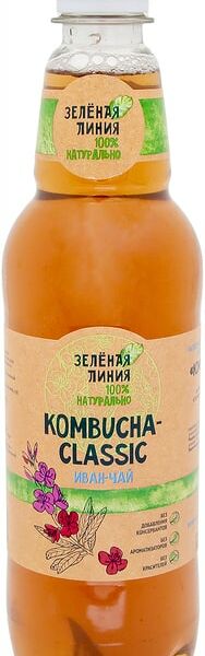 Напиток чайный Зеленая линия Kombucha Classic Иван-чай 555мл