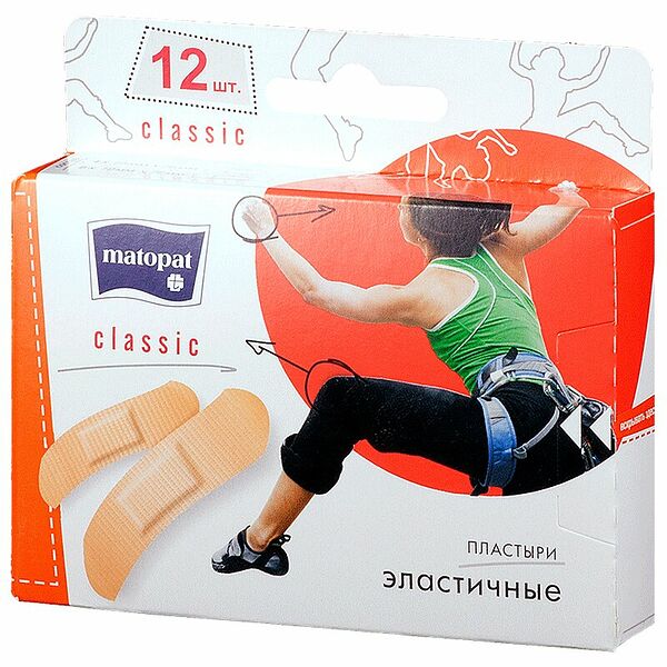 Пластыри Matopat Classic 12 шт