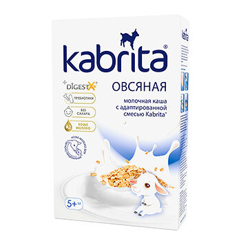 Каша Kabrita овсяная на козьем молоке с 5 месяцев (без сахара),180г