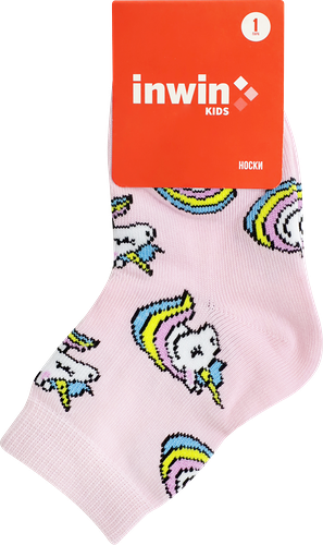 Носки детские INWIN р. 14–22, высокая посадка с дизайном единороги, Арт. FKSG-01-UN