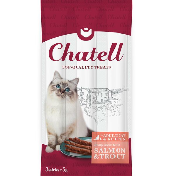 Лакомство для кошек и котят Chatell с лососем и форелью