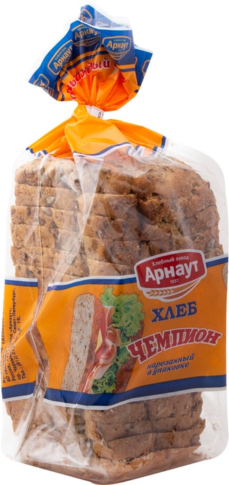 

Хлеб ржано-пшеничный Арнаут Чемпион с семенами льна в нарезке 350 г