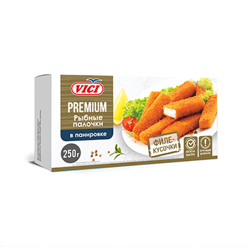 

Рыбные палочки Vici Premium в панировке филе-кусочки 250 г