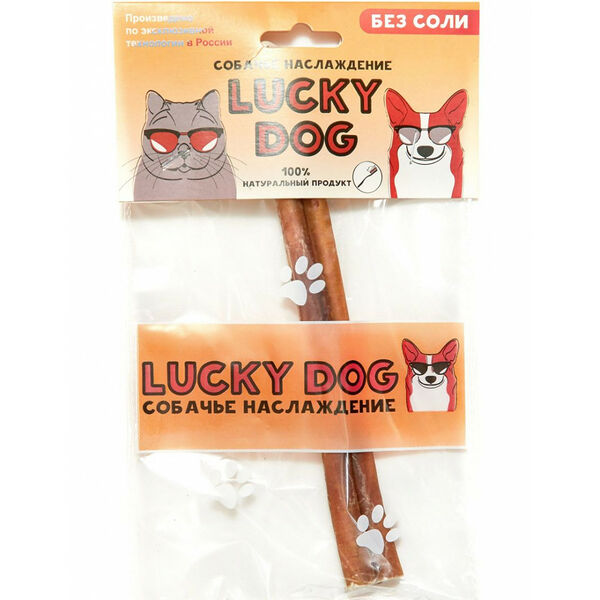 Натуральное лакомство Lucky Dog для собак Бычий корень 60 г 30 см