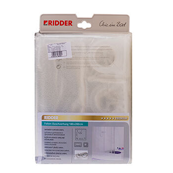 Штора для ванных комнат Crashed Ice полупрозрачная 180 х 200 см, Ridder, Китай