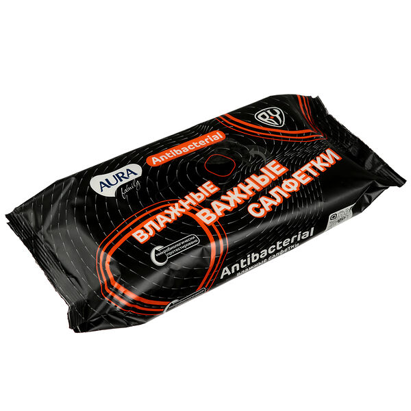 By салфетки влажные aura family антибактериальные, 70 шт
