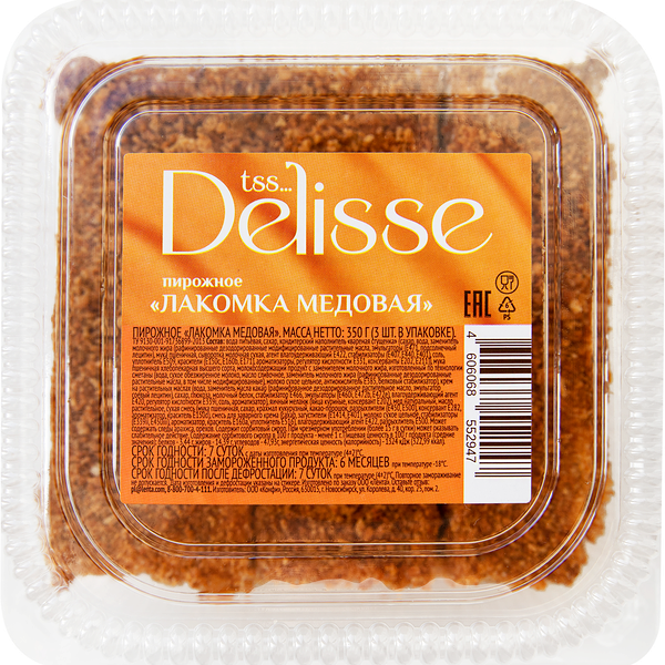 Пирожное DELISSE Лакомка медовая