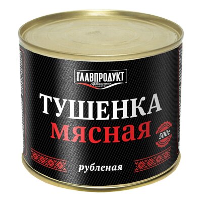 Тушенка говядина/свинина Главпродукт рубленая, 500 г