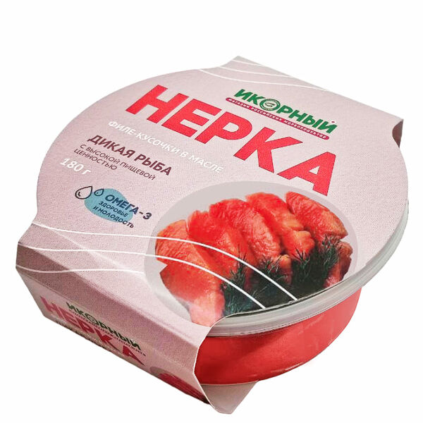 Нерка филе-кусочки в масле, Икорный, 180 г