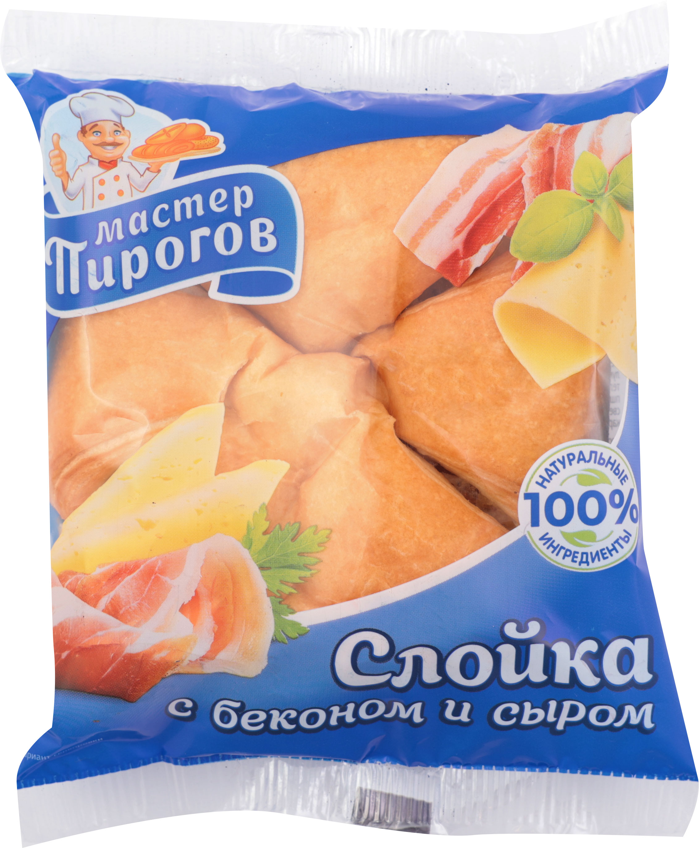 

Слойка Коломенский с беконом и сыром