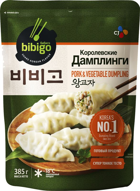 

Дамплинги Bibigo Королевские Свинина овощи 385 г
