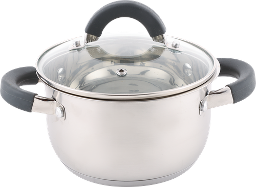 Кастрюля Homeclub Comfort, с силиконовыми ручками, нержавеющая сталь, индукция, 1.5 Арт. GS-3