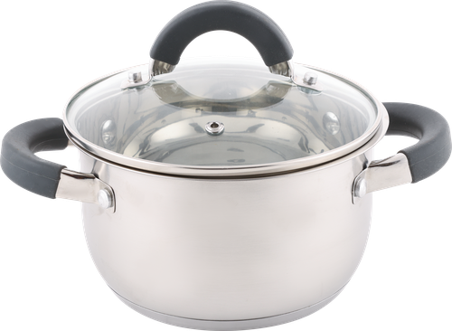 

Кастрюля Homeclub Comfort, с силиконовыми ручками, нержавеющая сталь, индукция, 1.5 Арт. GS-3