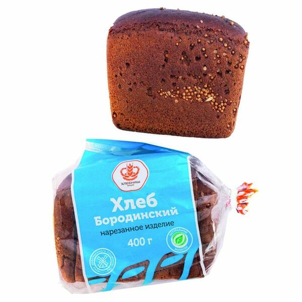 Хлеб Хлебнаш Бородинский формовой нарезка, 400г