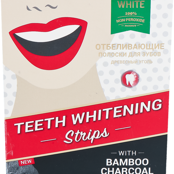 Полоски отбеливающие GLOBAL WHITE Древесный уголь 
