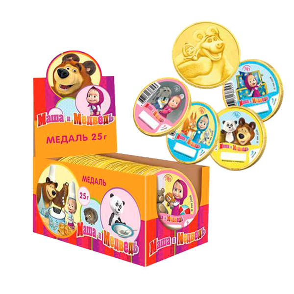 Изделия фигурные из глаз ШОКО Медали Маша и медведь 25г