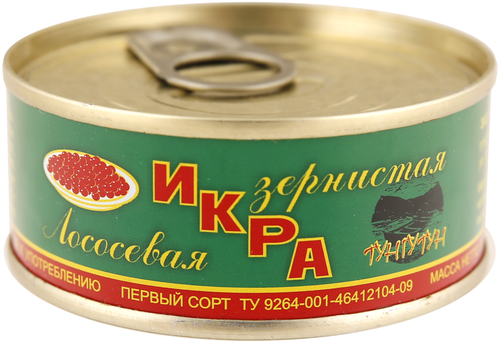 

Икра красная лососевая Тунгутун структурированная зернистая 95 г