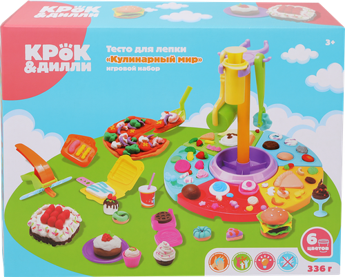 Тесто для лепки КРОК&ДИЛЛИ Кулинарный мир, с аксессуарами, 30 предметов