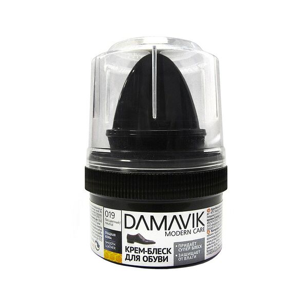 Крем-блеск для обуви с губкой, пласт.банка 50мл. бесцветный