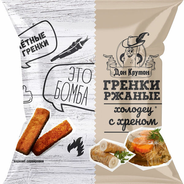 Гренки Дон Крутон ржано-пшеничные Холодец с хреном