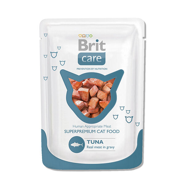 Корм Brit Care пауч для кошек (кусочки в соусе) тунец 80 г