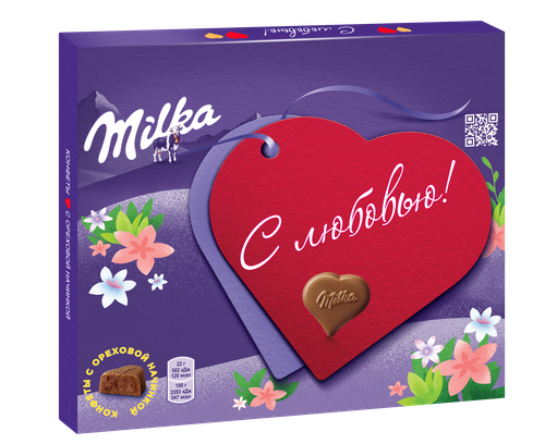 

Конфеты MILKA Милка из молочного шоколада с ореховой начинкой, 110г