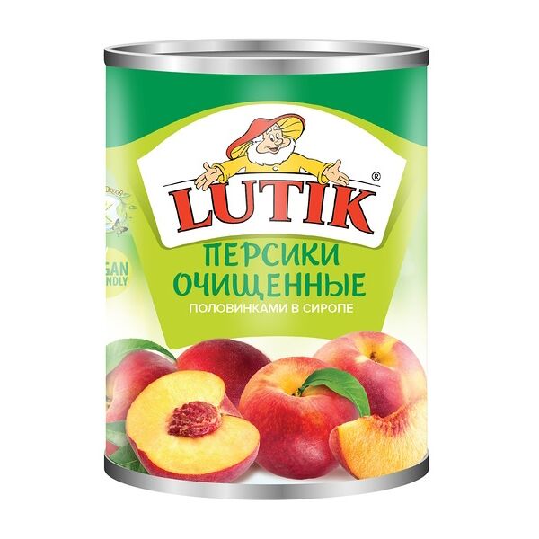 Персики очищенные половинками в сиропе Lutik 425мл