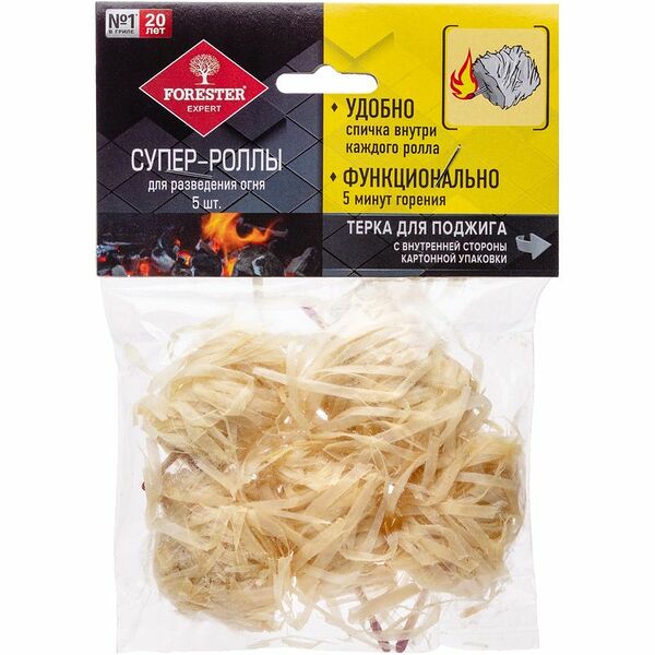 Супер-роллы (набор для разведения огня), FORESTER, 5 шт.