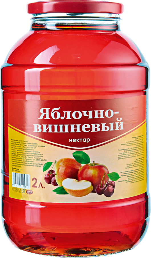 

Нектар Сава Яблочно-вишневый с сахаром 2 л
