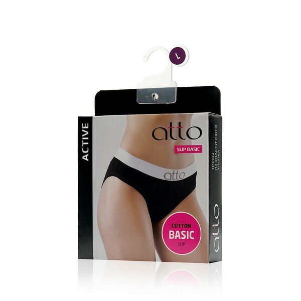 Женские трусы Atto Basic Slip , Черный , L