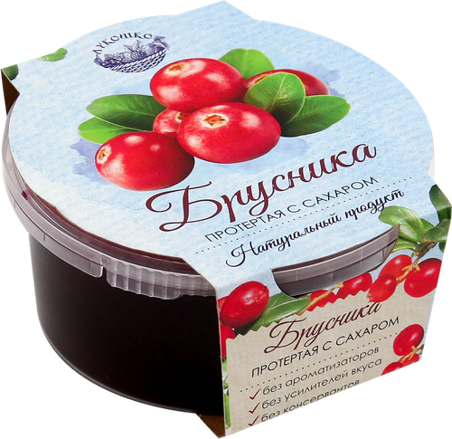 

Брусника Лукошко протертая с сахаром 200 г