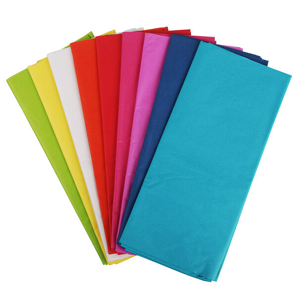 Бумага тишью, цветная, набор 5 штук 50х66 см, 10 цветов, в ассортименте