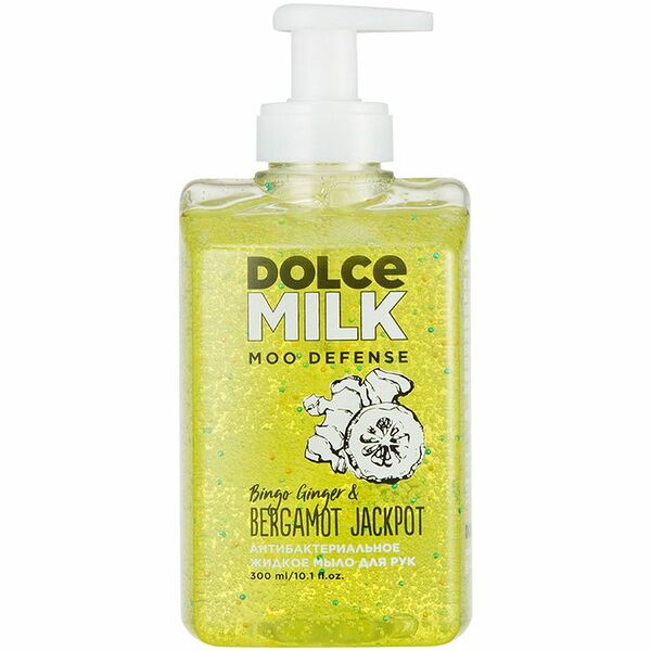 Мыло жидкое Dolce Milk Имбирь-Богатырь & Бергамот Джекпот антибактериальное, 300мл