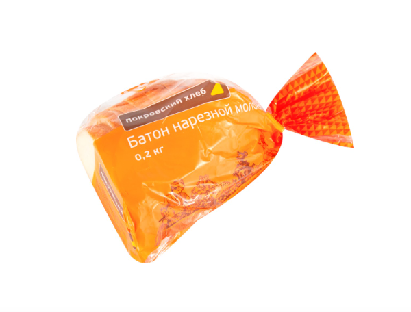 Батон Покровский хлеб Молочный нарезной в нарезке