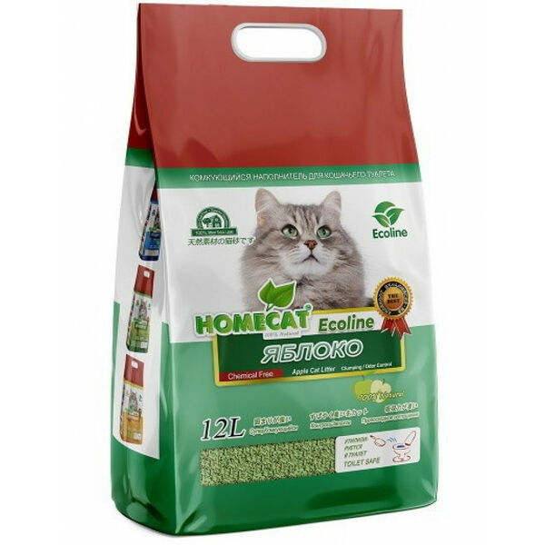 Homecat Комкующийся наполнитель Homecat Eco Line Яблоко 12 л