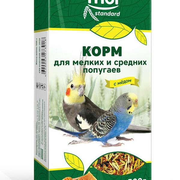 Корм для мелких и средних попугаев Triol сухой с мёдом