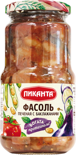 

Фасоль печеная Пиканта с баклажанами 470 г