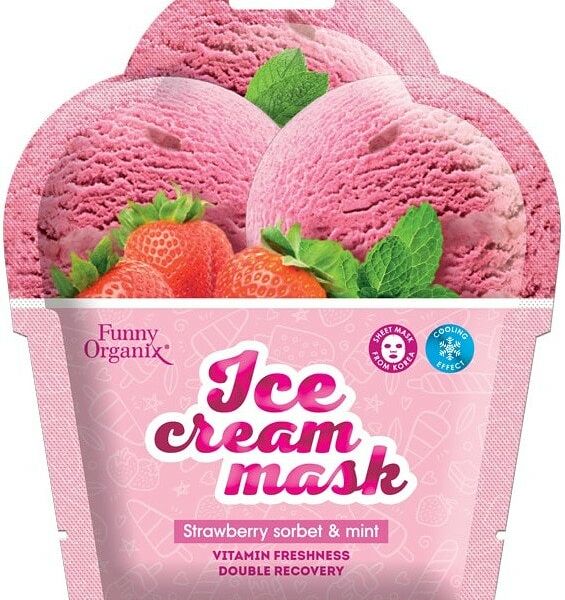 Маска для лица Funny Organix Strawberry Sorbet & Mint Морозная свежесть 22г